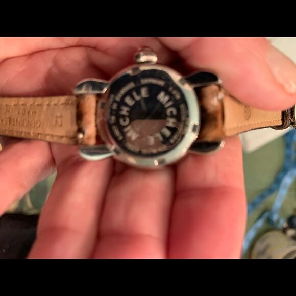 vintage MICHELE CDX DIAMOND WATCH LEOPARD BAND - Picture 5 of 8